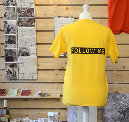 T-Shirt "Follow me", gelb